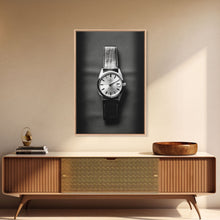 Cargar imagen en el visor de la galería, Classic Wrist Watch Wall Art, Watch Art, Watch Face, Black And White, Minimalist Print, Wall Decor, Canvas Print, Wall Art, Framed Canvas
