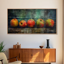 Carregar imagem no visualizador da galeria, Apples Wall Art, Food Wall Decor, Grunge Wall Decor, Kitchen Wall Art, Panoramic Wall Decor, Canvas Print, Wall Art, Framed Canvas Art
