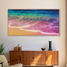 Carregar imagem no visualizador da galeria, Beach Wall Art, Seashore Wall Decor, Seascape Wall Art, Waves Wall Decor, Panoramic Wall Decor, Canvas Print, Wall Art, Framed Canvas Art
