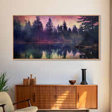 Carregar imagem no visualizador da galeria, Foggy Landscape Wall Art, Reflection River Wall Decor, Misty Lake Art, Panoramic Wall Decor, Canvas Print, Wall Art, Framed Canvas Art
