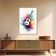 Cargar imagen en el visor de la galería, Cosmic Acoustic Guitar Wall Art Framed Canvas Print, Guitar Art, Guitar Wall Art, Music Art, Guitar Poster, Guitar Player Gift, Guitar Gifts
