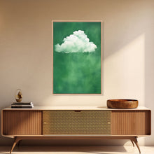 Load image into Gallery viewer, Emerald Green Rain Cloud Wall Art, Framed Canvas Or Poster Print, Abstract Art Print, Minimalist Wall Decor, Maximalist Decor, Dark Green
