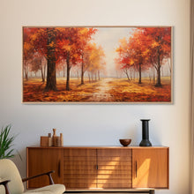 Carregar imagem no visualizador da galeria, Fall Decor, Beautiful Forest In Early Autumn, Landscape Framed Canvas Print Painting, Wall Art, Wall Decor, Autumn Decor, Farmhouse Decor
