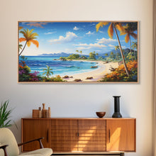 Carregar imagem no visualizador da galeria, Beach Wall Art, Ocean Wall Art, Nautical Print, Tropical Art, Panoramic Art, Wall Art, Canvas Art, Landscape Art, Beach House Wall Art
