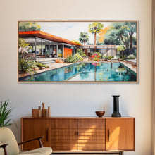 Load image into Gallery viewer, Architectural Print, House Portrait, Watercolor House, Panoramic Art, Wall Art, Canvas Art, Landscape Art, Realtor Thank You, Above Bed Art
