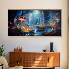 Carregar imagem no visualizador da galeria, Fantasy Art, Dark Fantasy Forest Framed Canvas Print, Elven Decor, Magical Forest, RPG Game Art, Game Room Art, Witchy Decor, Wall Art
