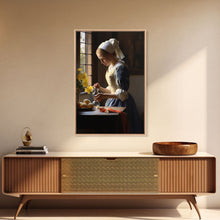 Load image into Gallery viewer, Baroque Art, Vermeer, Inspiration Art, Medieval Wall Art, Dutch Art, Canvas Print, Wall Art, Vertical Art, Country Home Art, Kitchen Prints
