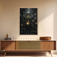 Load image into Gallery viewer, Dark Fantasy Art, Spooky Decor, Goth Decor, Canvas Print, Wall Art, Vertical Print, Dark Wall Art, Video Game Art, Gaming Wall Decor
