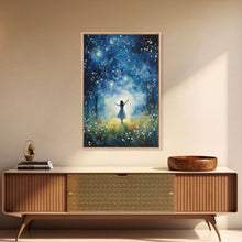 Cargar imagen en el visor de la galería, Firefly Art, Fantasy Art, Girl In Forest, Teen Girl Room Decor, Canvas Print, Wall Art, Vertical Print, Unique Wall Decor, Engagement Gift
