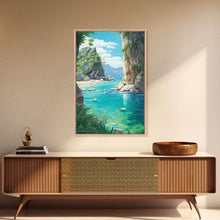 Carregar imagem no visualizador da galeria, Beach Cove Wall Art, Ocean Print, Seashore Wall Art, Canvas Print, Wall Art, Vertical Art, Seascape Art Print, College Dorm Decor, RV Decor

