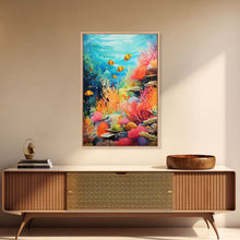Load image into Gallery viewer, Under The Sea, Canvas Print, Wall Art, Vertical Art, Ocean Nursery Art, Nautical Wall Art, Home Decor Prints, Gift For Friend, Dorm Room Art
