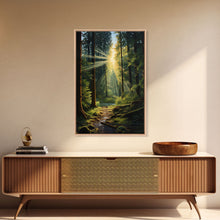 Carregar imagem no visualizador da galeria, Forest Wall Print, Trees Art Print, Sunset Canvas Print, Wall Art, Vertical Art, Landscape Print, Gift For Boss, College Dorm Decor
