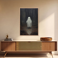 Carregar imagem no visualizador da galeria, Cute Lil Boo, Ghost Print, Halloween Canvas Art, Framed Canvas Print, Funny Halloween Decor, Ghost Art, Victorian Goth Art
