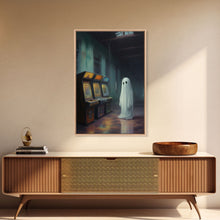 Carregar imagem no visualizador da galeria, Ghost in an Abandoned Arcade, Nostalgia Canvas, Art Canvas Print, Dark Academia, Gothic Retro, Game Room Art, Halloween Decoration
