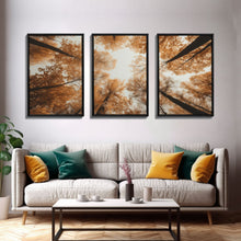 Carregar imagem no visualizador da galeria, Fall Art Print, Forest Wall Art, Trees Wall Art, Canvas Print, Wall Art, 3 Piece Wall Art, Tiny House Decor, Family Room Art, Ranch Decor
