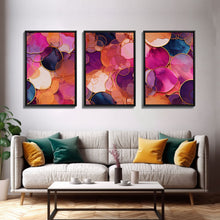 Load image into Gallery viewer, Girly Wall Art, Vibrant Wall Print, Abstract Art Print, Canvas Print, Wall Art, 3 Piece Wall Art, Living Room Prints, Office Wall Decor
