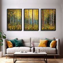 Carregar imagem no visualizador da galeria, Forest Wall Art, Trees Art Print, Wildflower Wall Art, Canvas Print, Wall Art, 3 Piece Wall Art, Birthday Gift, Farmhouse Wall Art, RV Decor
