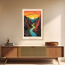 Carregar imagem no visualizador da galeria, Black Canyon National Park Colorado Travel Art, National Park Print, Minimalist Travel Art, Midcentury Modern Style Landscape Painting
