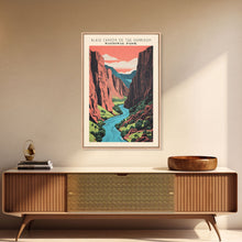 Carregar imagem no visualizador da galeria, Black Canyon Of The Gunnison National Park Travel Art, National Park Art, Minimalist Travel Art, Midcentury Modern Style Landscape Painting
