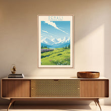 Load image into Gallery viewer, Denali National Park Travel Poster Print, Canvas Print Wall Art, Alaska Travel Art, Midcentury Modern Travel Decor, MCM Wall Art

