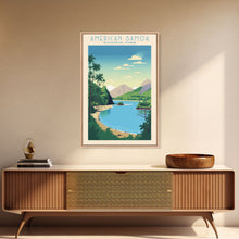 Carregar imagem no visualizador da galeria, American Samoa National Park Vatia Travel Art, National Park Print, Minimalist Travel Art, Midcentury Modern Style Landscape Painting
