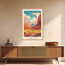 Carregar imagem no visualizador da galeria, Capital Reef National Park Travel Poster Print, Canvas Print Wall Art, Utah Travel Art, Midcentury Modern Travel Decor

