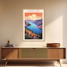Load image into Gallery viewer, Crater Lake National Park Travel Poster Print, Canvas Print Wall Art, Oregon Travel Art, Midcentury Modern Travel Decor
