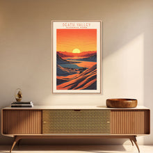 Load image into Gallery viewer, Death Valley National Park Travel Poster Print, Canvas Print Wall Art, California Travel Art, Midcentury Modern Travel Decor, MCM Wall Art
