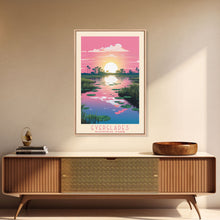 Carregar imagem no visualizador da galeria, Everglades National Park Florida Travel Art, National Park Print, Minimalist Travel Art, Midcentury Modern Style Landscape Painting
