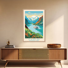 Carregar imagem no visualizador da galeria, Glacier Bay National Park Travel Poster Art, Canvas Print Wall Art, Alaska Travel Art, Midcentury Modern Travel Decor, MCM Wall Art
