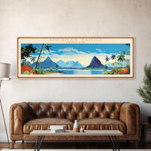 Carregar imagem no visualizador da galeria, American Samoa National Park, Panoramic Samoa Travel Art, National Park Print, Minimalist Travel Art, Midcentury Modern Style Landscape
