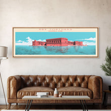 Load image into Gallery viewer, Dry Tortugas National Park, Panoramic Florida Travel Art, National Park Print, Minimalist Travel Art, Midcentury Modern Style Landscape
