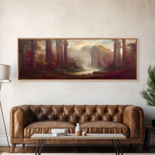 Load image into Gallery viewer, Hazy Forest Fantasy Art, Ready To Hang Canvas Print, Panoramic Art, Fog Covered Forest High Fantasy RPG Concept Art
