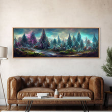 Load image into Gallery viewer, High Fantasy Forest Wall Art, Ready To Hang Canvas Print, Panoramic Art, Fantasy RPG Concept Art
