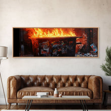 Carregar imagem no visualizador da galeria, A Dumpster Fire, Canvas Wall Art, Modern Art, Urban Art, Wall Print
