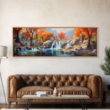 Carregar imagem no visualizador da galeria, Beautiful Fall Centerpiece Wall Art, Framed Canvas Print, Autumn Landscape Watercolor Painting, Minimalist Boho Style Wall Art, Minimalist
