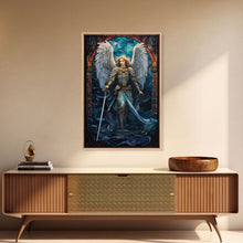 Carregar imagem no visualizador da galeria, Angel, Angel Warrior, Fantasy Art, Canvas Print, Wall Hanging, Portrait Art, Stained Glass Art, Christian Wall Decor, Country Wall Art
