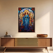 Carregar imagem no visualizador da galeria, Angel, Fantasy Artwork Canvas Print, Wall Hanging, Portrait Art, Stained Glass Art, Mystical Wall Art, Tiny House Decor, Gift For Women
