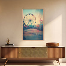 Load image into Gallery viewer, Ferris Wheel, Theme Park, Carnival Rides, Canvas Print, Wall Hanging, Portrait Art, New Homeowner Gift, Modern Home Decor, Bookshelf Decor

