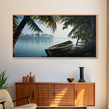 Carregar imagem no visualizador da galeria, An Abandoned Canoe In The Florida Everglades - Florida Art - Framed Canvas Print - Liminal Spaces - Cool Wall Art - Eclectic Decor
