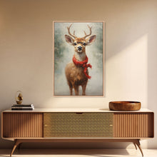 Carregar imagem no visualizador da galeria, Cute Buck Dressed For Christmas, Christmas Decor, Woodland Animals, Christmas Wall Art, Winter Decor, Holiday Decor, Seasonal Decor
