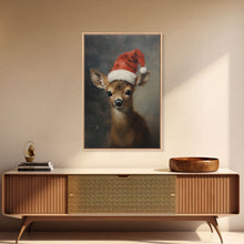 Carregar imagem no visualizador da galeria, Cute Christmas Deer - Farmhouse Christmas Decor - Fawn Dressed For Christmas - Xmas Decor - Christmas Wall Art- Holiday Decorations
