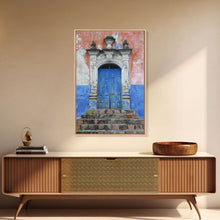 Cargar imagen en el visor de la galería, Change3 Mexican Wall Art, Colorful Mexican Door Architecture Painting Framed Canvas Print, Traditional Hacienda Architecture, Ready To Hang

