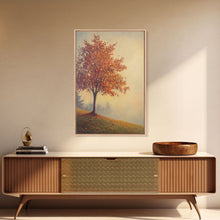 Load image into Gallery viewer, Framed Canvas Print of a Fall Landscape with Vibrant Autumn Tree and Leaves, Seasonal Wall Art, Best Gift Idea, Modern Farmhouse Decor
