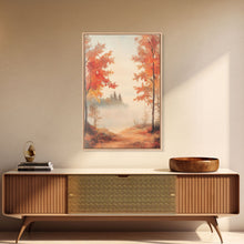 Carregar imagem no visualizador da galeria, Canvas Print of Serene Autumn Path with Misty Background, Fall Wall Art, Seasonal Decor, Gift Idea, Modern Farmhouse, Autumn Landscape
