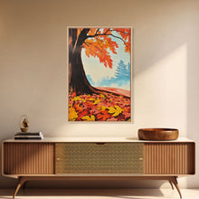 Carregar imagem no visualizador da galeria, Framed Canvas Print of Vibrant Autumn Tree and Leaves, Seasonal Wall Art, Fall Decor, Gift Idea, Modern Farmhouse, Autumn Landscape Art
