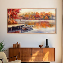 Load image into Gallery viewer, Autumn&#39;s Reflections - holiday decor, watercolor Christmas, Christmas wall art, winter wall art, holiday art gift
