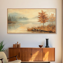 Cargar imagen en el visor de la galería, Fall In The Countryside, Moody Wall Decor, Framed Canvas Print, Seasonal Autumn Decor
