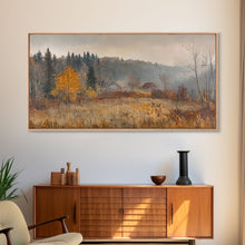 Load image into Gallery viewer, Early American Style Landscape Painting, Framed Canvas Print, Christmas Holiday Wall Art for Seasonal Winter Decor
