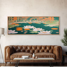 Load image into Gallery viewer, Japanese Style Zen Garden, Extra Large Wall Art, Framed Panoramic Canvas Print, Framed Wall Decor
